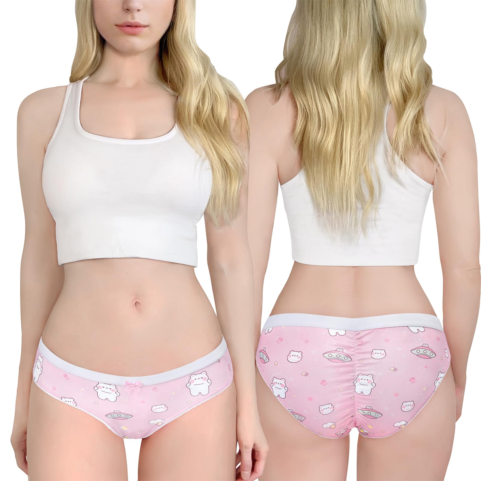 Littleforbig Women's Ladies Soft Smooth Silky Underwear Comfortable Hipster Briefs Babydoll Dreamy Galaxy 4 Pack Panties Set: X-Large Multicolor