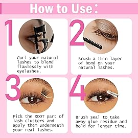 Lash Bond and Seal Waterproof Lash Remover Lash Cluster Glue for Eyelash Clusters DIY Lash Extension Kit at Home Pack 2