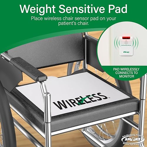 Miniatura 5 de Smart Caregiver - Sistema de alerta de salida de cama y silla, monitor inalámbrico con almohadillas de sensor de presión para cama y silla, alerta