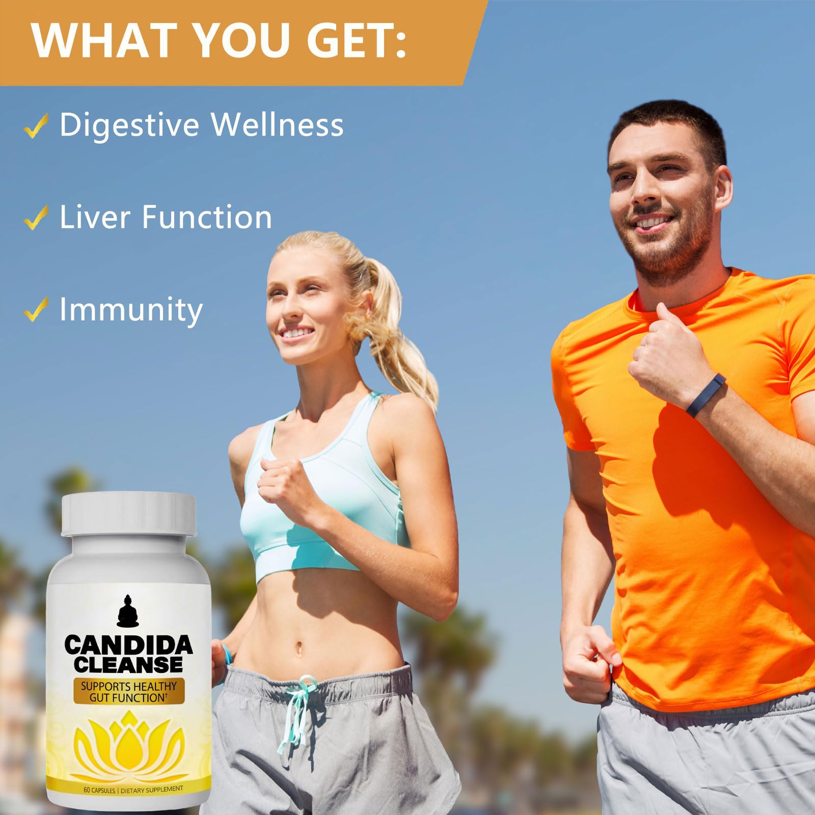 Candida Cleanse - Gut & Colon Support, Advanced Probiotic & Herbal Formula, Natural Herbal Formula, Oregano Leaf, Wormwood, Black Walnut, Caprylic Acid-1 for Men & Women, 60 Capsules — Amazon image 6