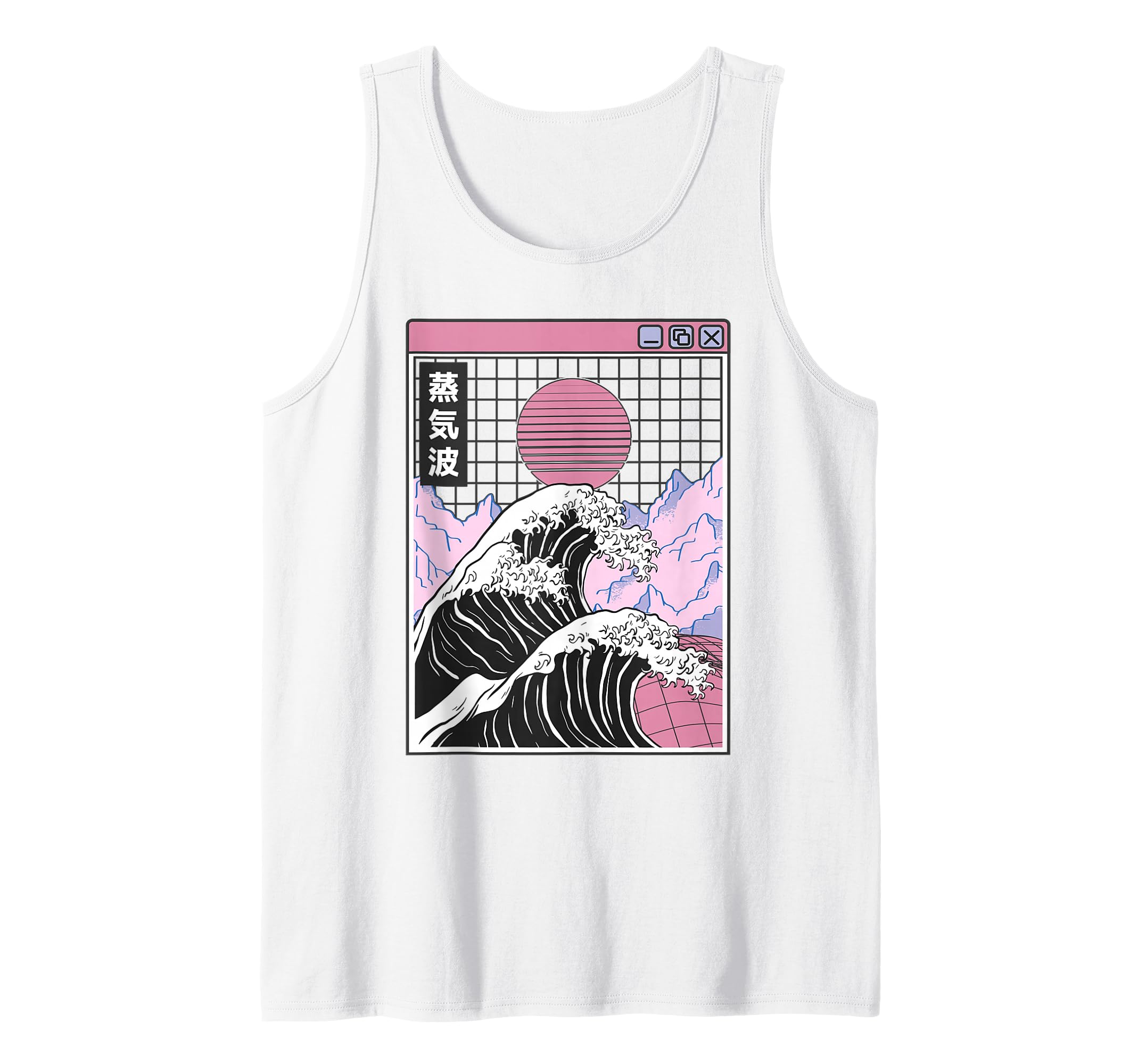 Kanagawa Wave Japan Digital Landscape Kawaii Anime Vaporwave Tank Top