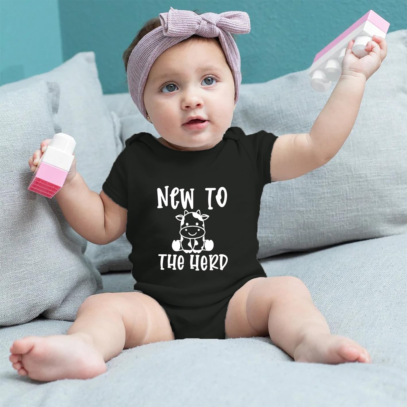 To The Herd Bodysuit Cow Newborn Cowboy Baby Clothes Infant Western Baby Boy Clothes