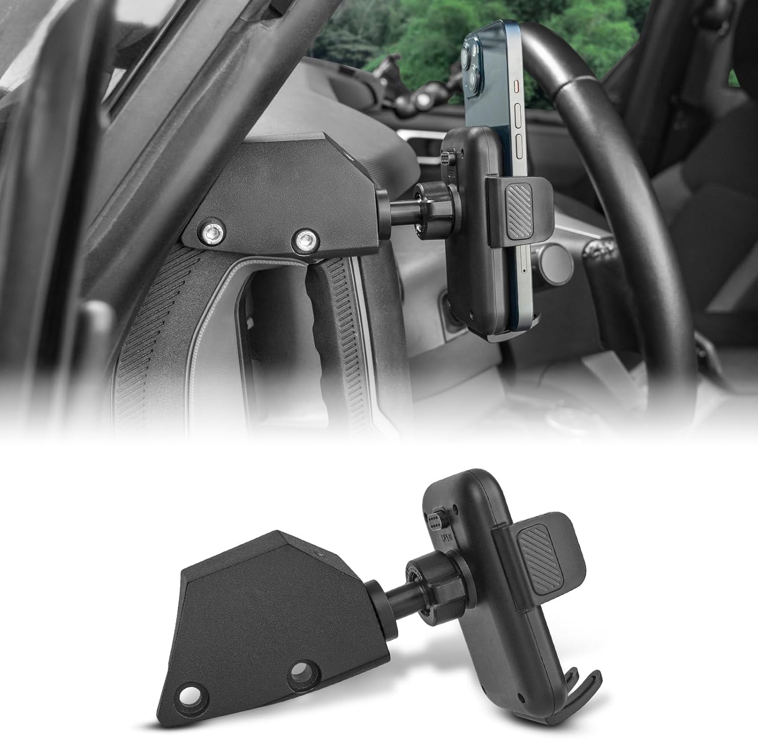 Car Phone Holder – Car Phone Mount for Ford Bronco Accessories, 360° Rotating Smartphone Stand for Ford Bronco 2021-2025, Driver Side