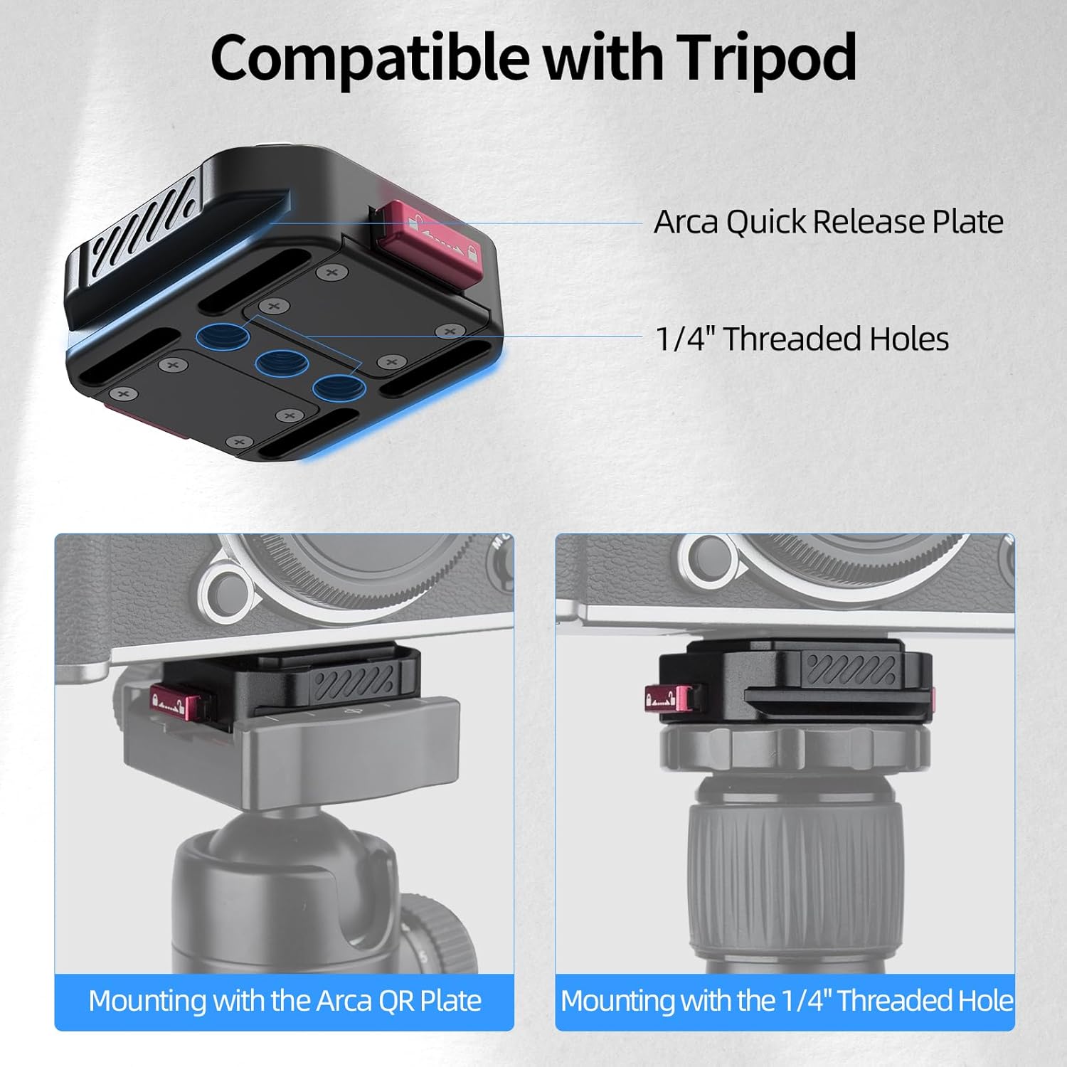Nitze Quick Release Plate, Tripod Quick Release Mount, with Arca-Type Plate, Anti-Off Lock, Max Payload 10 kg / 22 lb - N51-A1