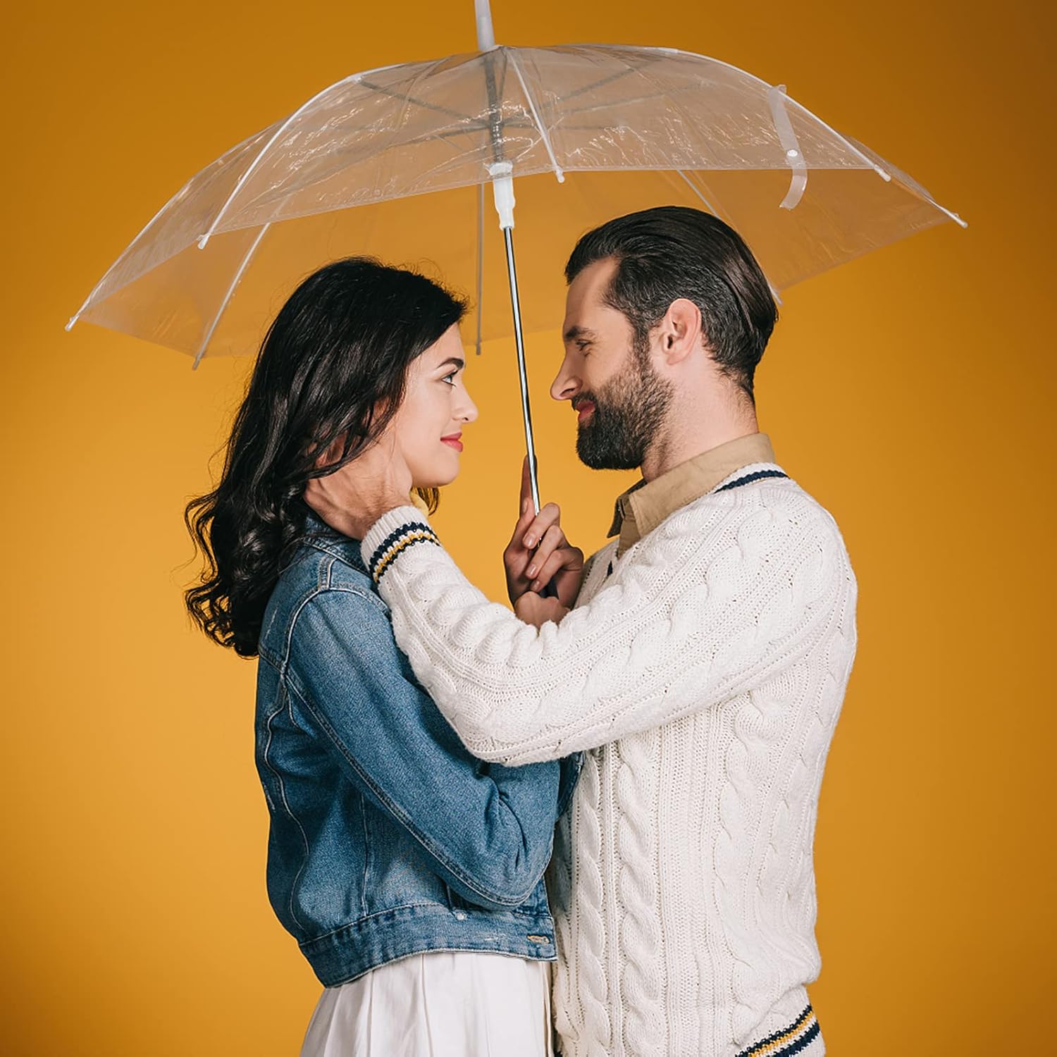 Creative Led Umbrella With Color-Changing Feature, Clear Multipurpose Stick Umbrella