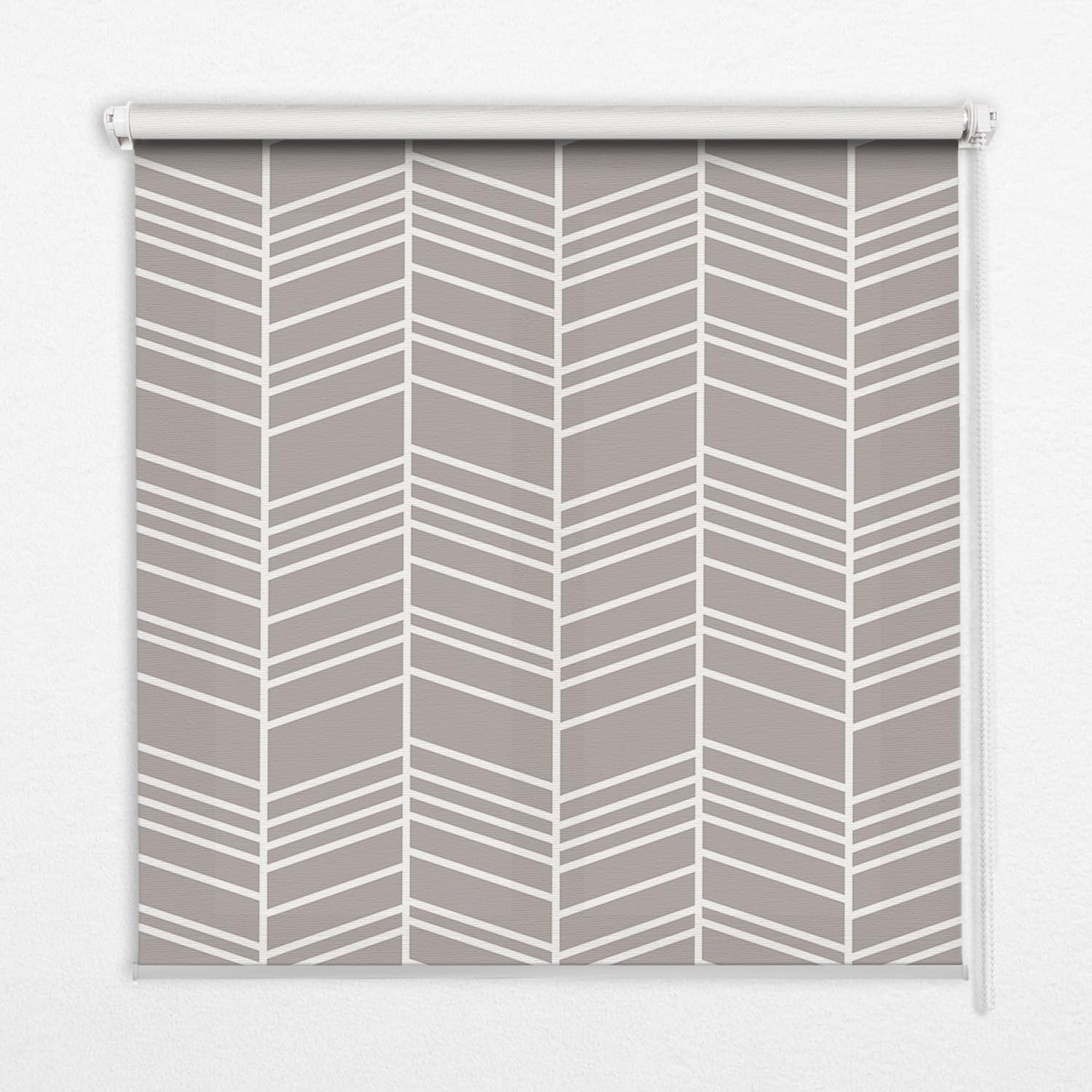 Store enrouleur permeable Tulup 130x240 cm sans percage motif sapins blancs