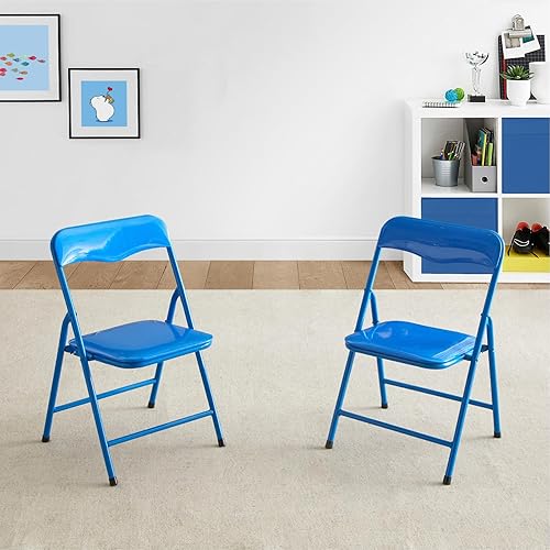 Miniatura 2 de Heritage Kids Silla plegable acolchada para niños, juego de 2, azul, a partir de 3 años