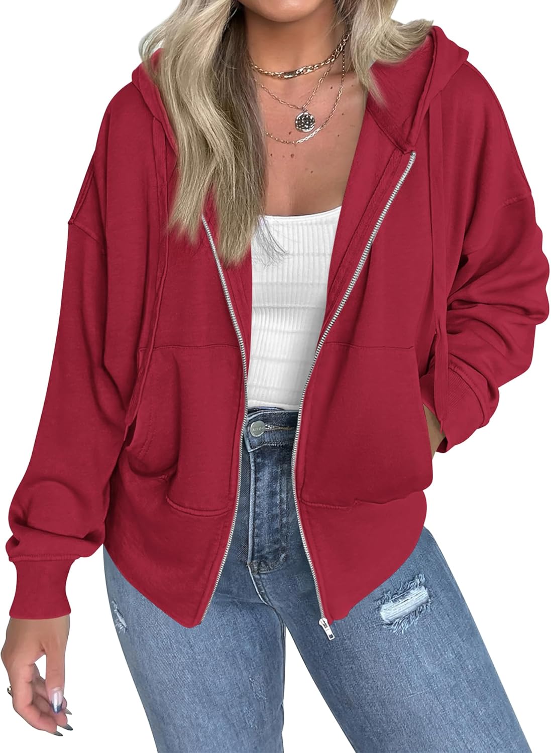 BTFBM Hoodies for Women Zip Up jacket Drawstring Fall Fashion 2025 Trendy Long Sleeve Sweatshirt Winter Clothing Outfits