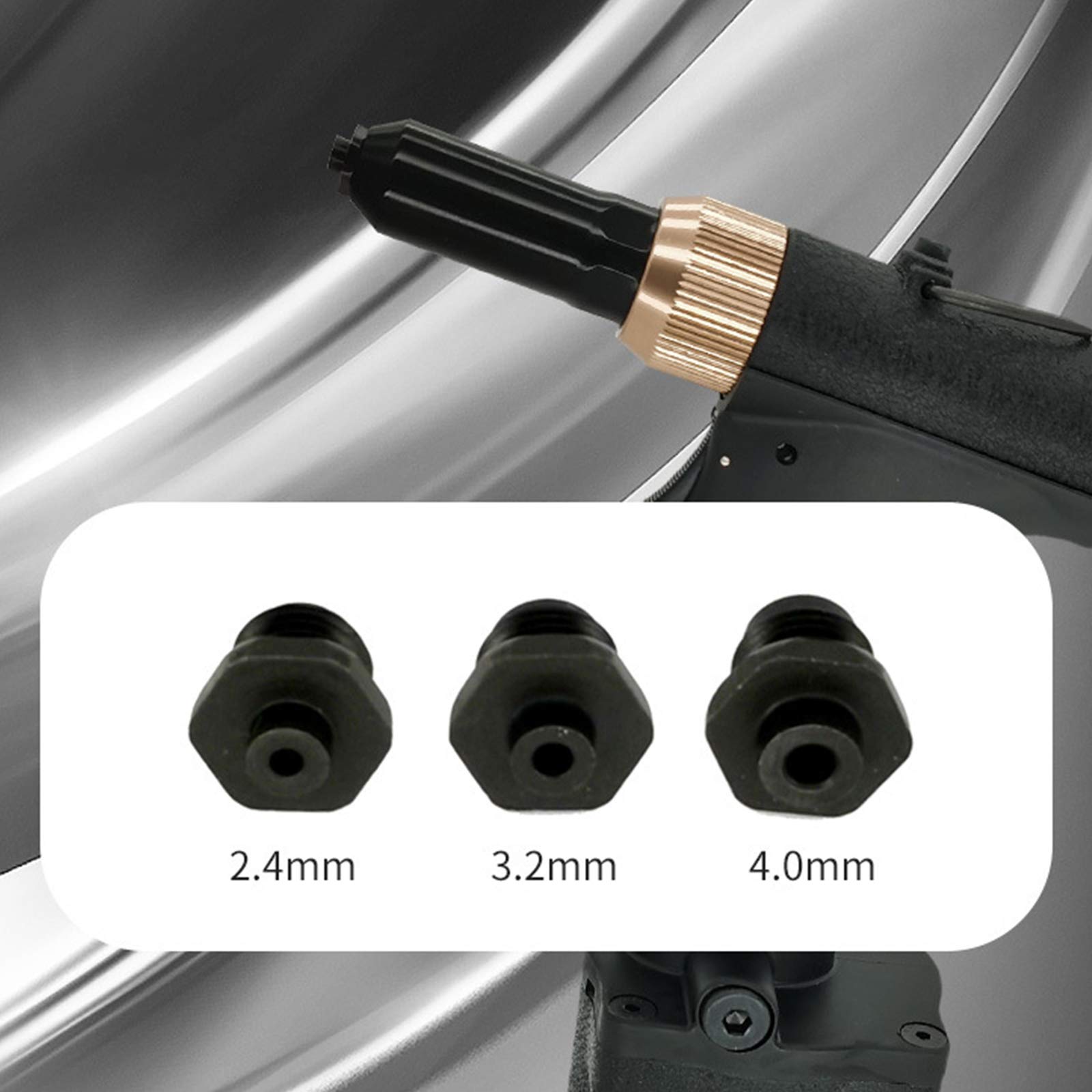 Nitownica pneumatyczna hydrauliczna,Zdejmowane narzędzie do wkładania nakrętki,Pop Pneumatyczny pistolet do nitowania Narzędzie do nitów z końcówkami,do nitów stalowych/aluminiowych