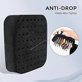 Lavinda Zebra Print Nail Drill Bits Holder, 64 Holes Dustproof Organizer Case with High Density Foam - Secure Drill Bit Storage for 3/32 Bits (Drill Bits Not Included)
