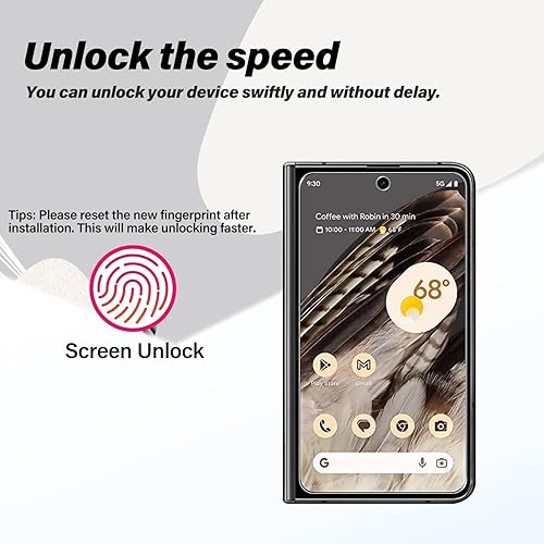 Miniatura 3 de Protector de pantalla de vidrio templado Pixel Fold + protector de lente de cámara 2 + 2 unidades desbloqueo de huellas dactilares antiarañazos
