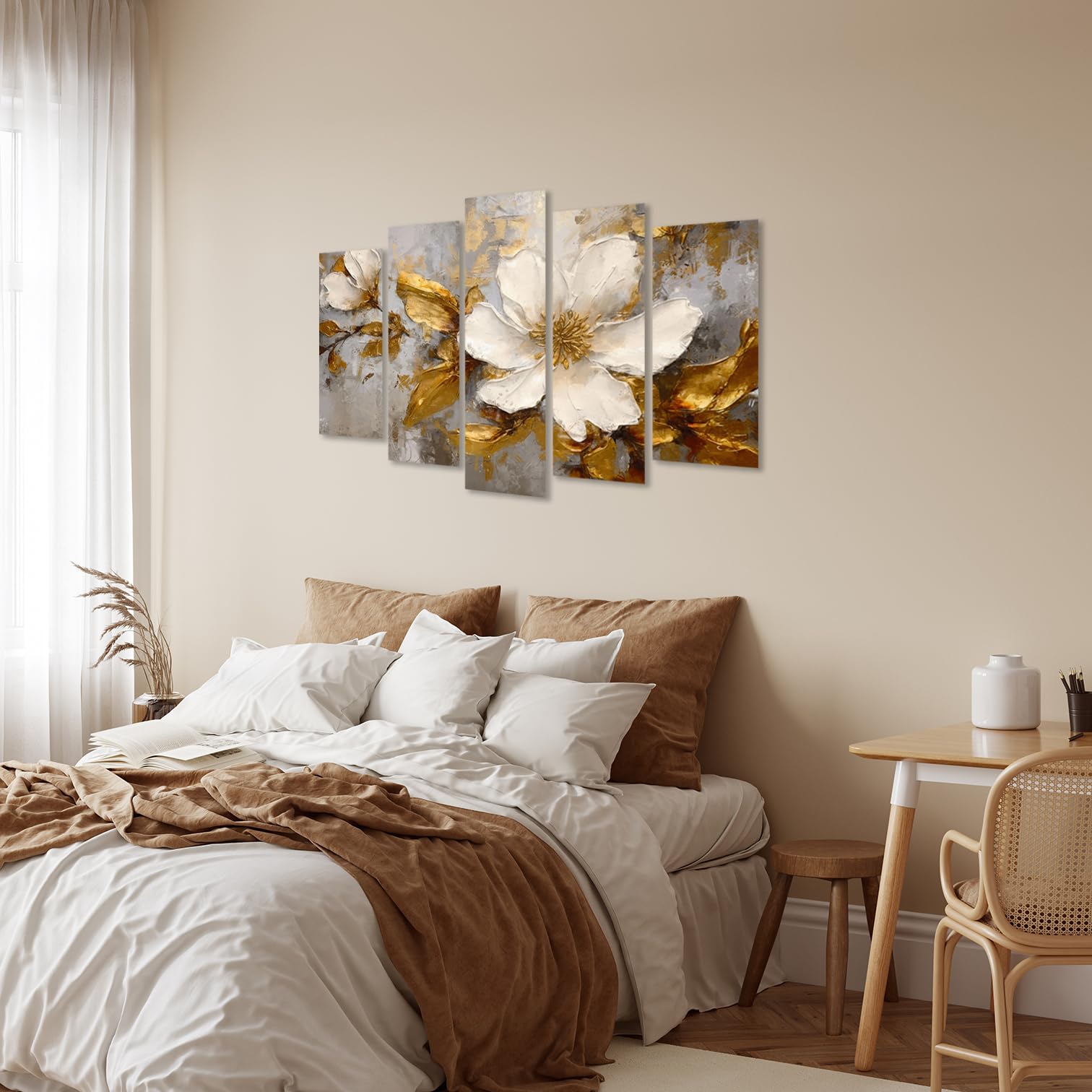 Aglcatie Set Di 4 Quadri Floreali Boho Con Margherite E Scritta “You Are My Sunshine” – Verde Salvia, Cornice In Legno, 30,5x40,6 Cm – Per Cameretta Bambina, Soggiorno - 3