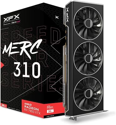 XFX Speedster MERC310 AMD Radeon RX 7900XTX Black Gaming Gra - best 24gb gpus