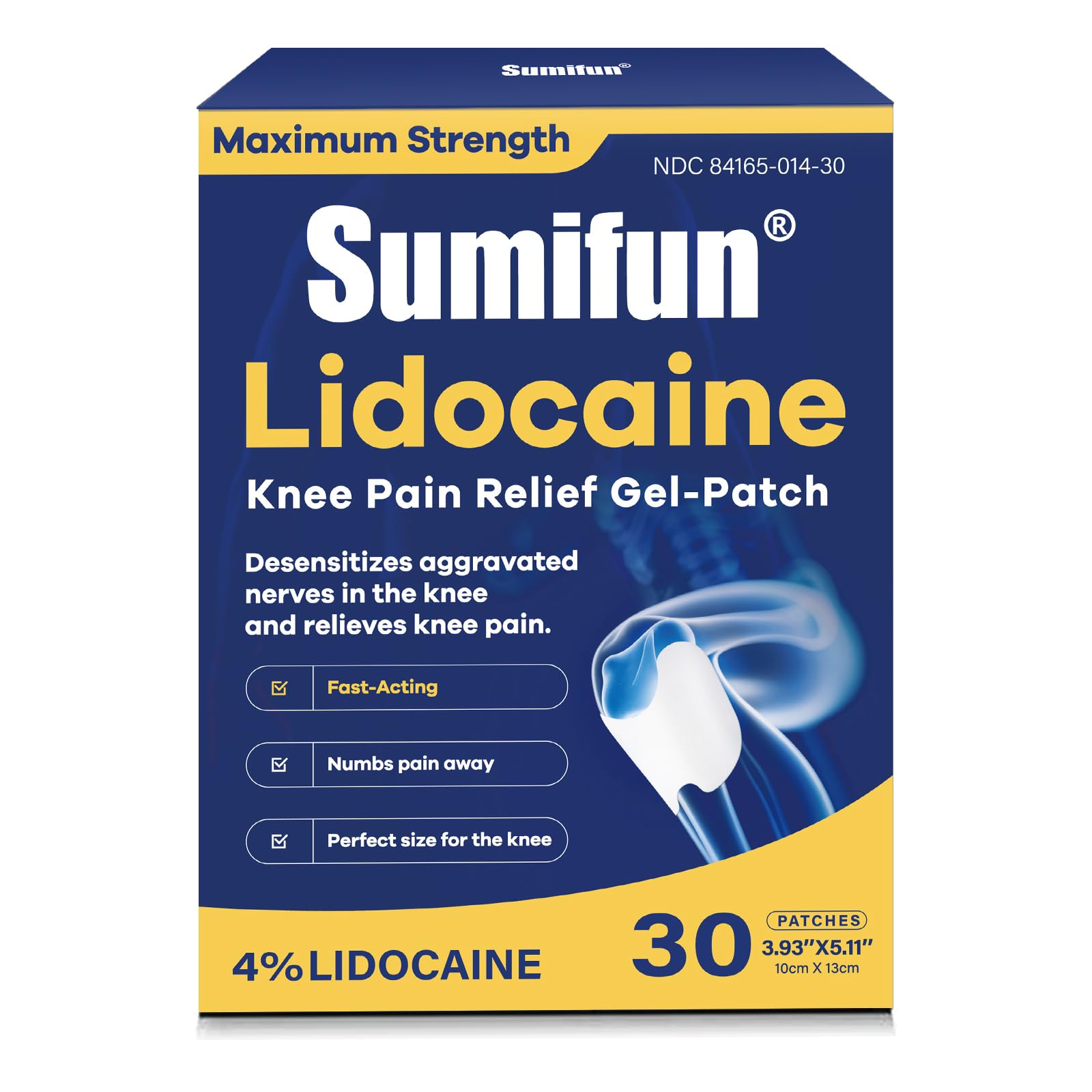 Sumifun 4% Lidocaine Knee Gel-Patches, Targeted Knee Pain Relief, 22 Count — Amazon image 11