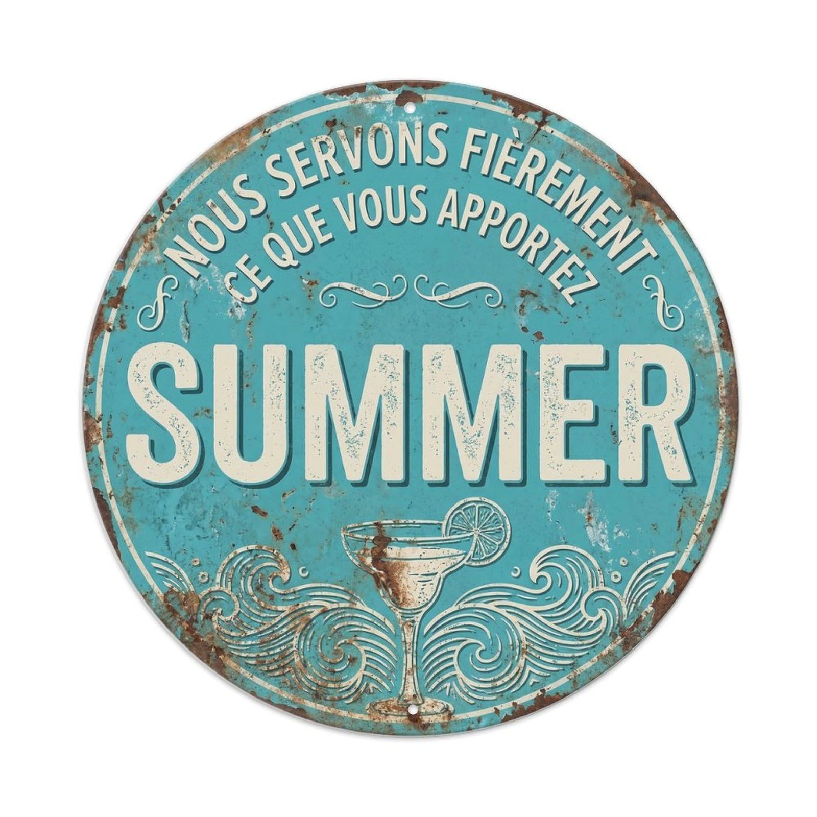 Tgrcjimh Style. We Proudly Serve What You Bring Summermetal Tin Sign
