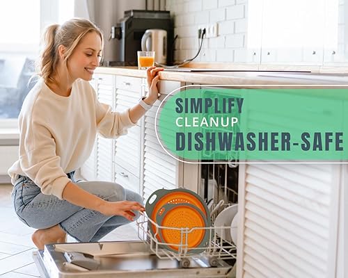 Miniatura 5 de Juego de Colador, juego de 2 coladores plegables (filtros) de Comfify. Incluye 2 filtros de silicona plegables de 8 pulgadas y 2 cuartos de galón,