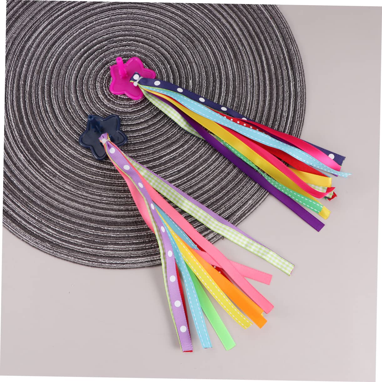 HEMOTON Nastri per Manubrio Bici Nappe Colorate per Ragazzo Ragazza, Decorazioni per Scooter e Biciclette, Set 2 Paia 25 Cm, Facili da Installare, Accessori per Manubrio Divertenti