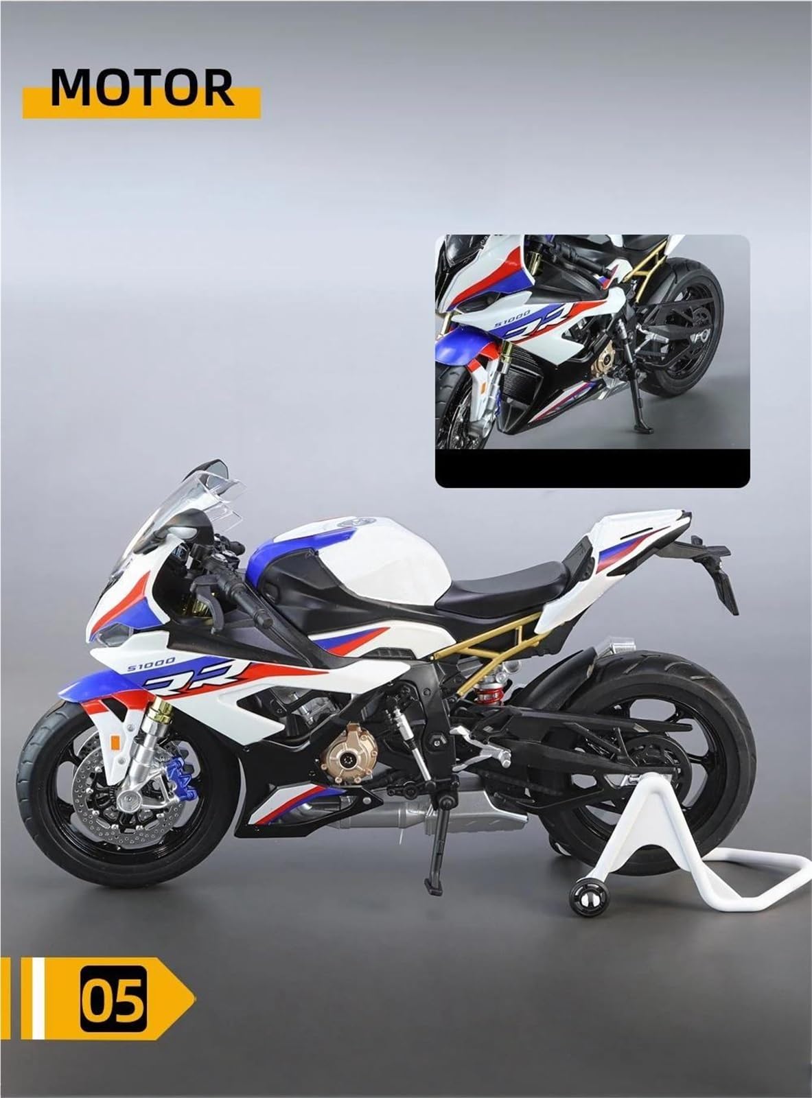 Modelo a escala de moto Moto De Juguete Iluminada, Modelo En Miniatura Metal Fundido A Presión A Escala 1/9, Regalo Colección Para BMW S1000RR S 1000RR S1000 RR