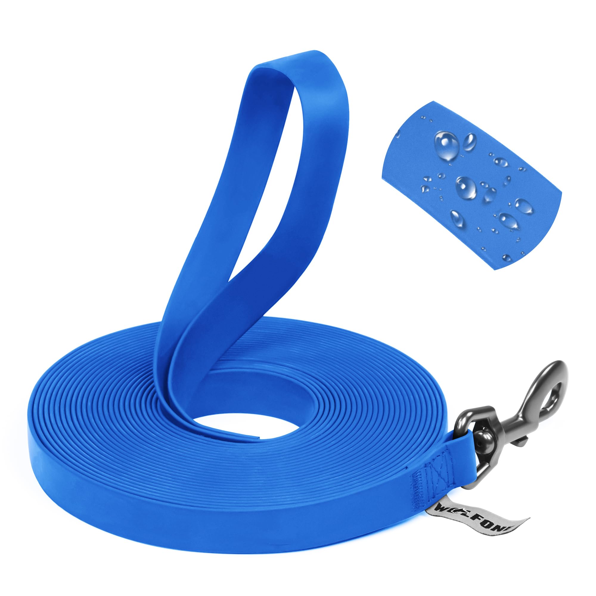 Amazon | Wolfone 1.5m ブルー 防水 訓練 犬用リード 頑丈 汚れ&防臭
