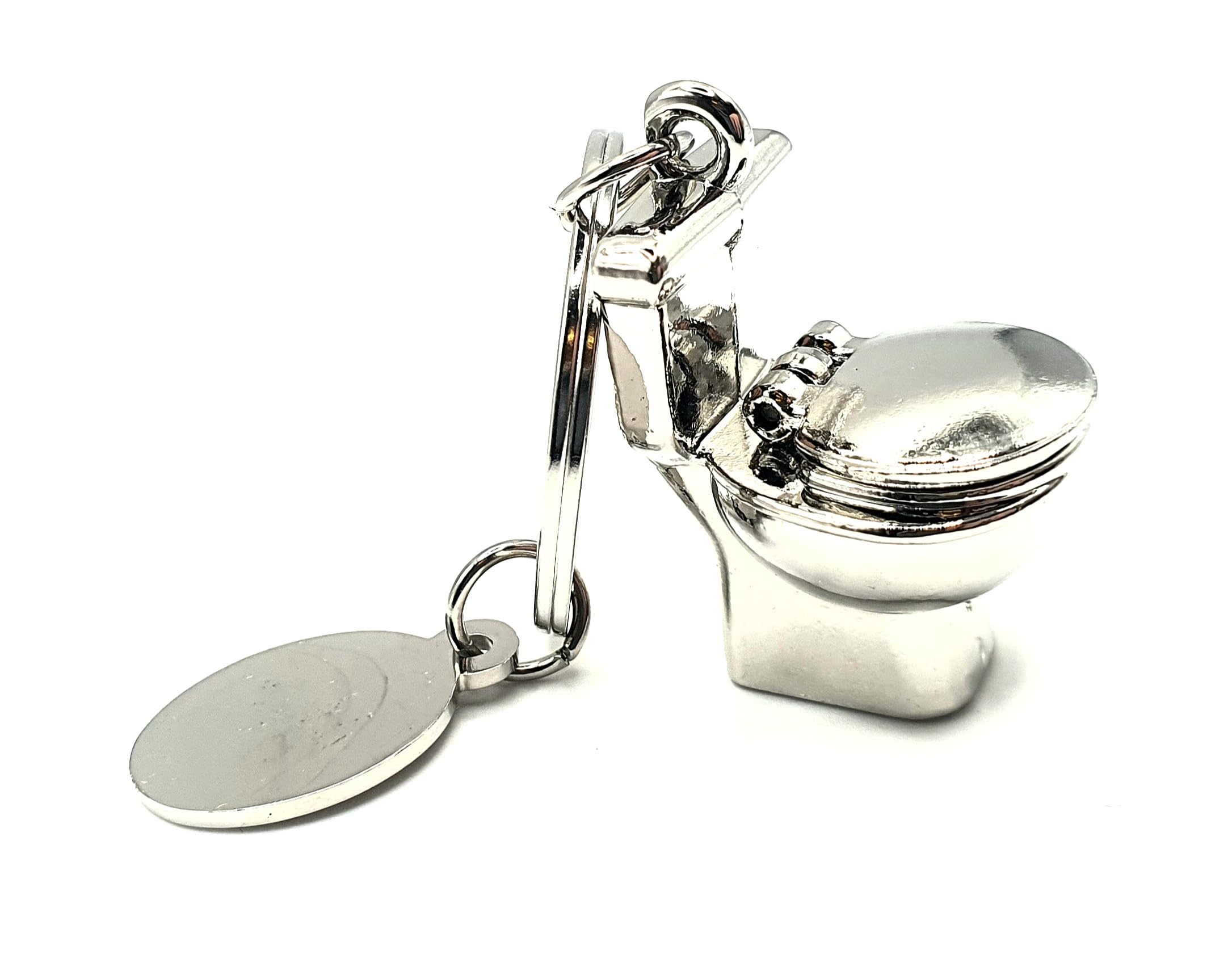 H-Customs Schlüsselanhänger Toiletten-Design – Silber, Metallisch, Humorvoll
