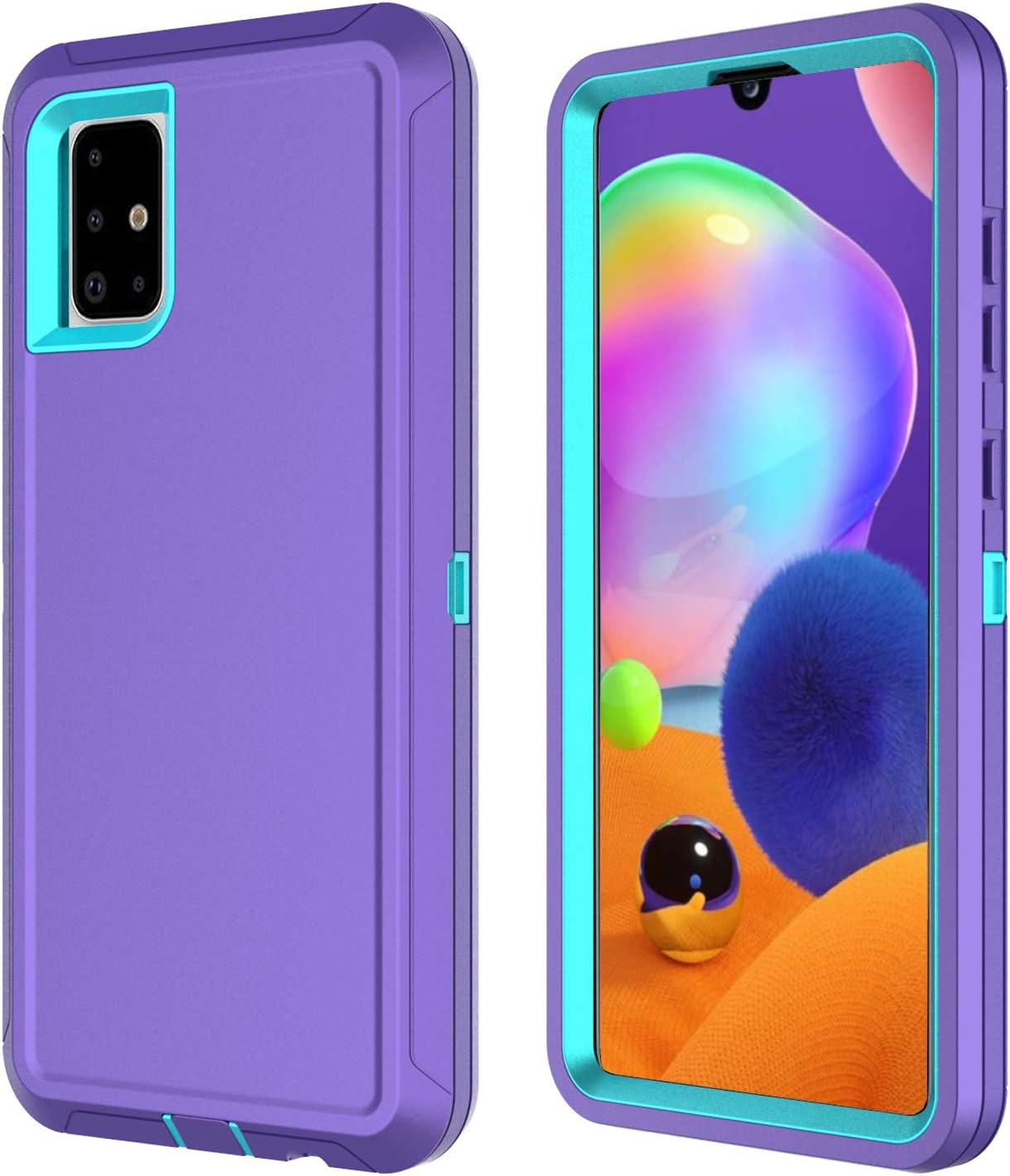 Aimoll-88Galaxy A31 Case, with Built-in Screen Protector 3in 1 Heavy Duty Shockproof Drop Protection [NOT Fit for Galaxy A31 5G] Hard Hybrid Bumper Phone Cover for Samsung Galaxy A31