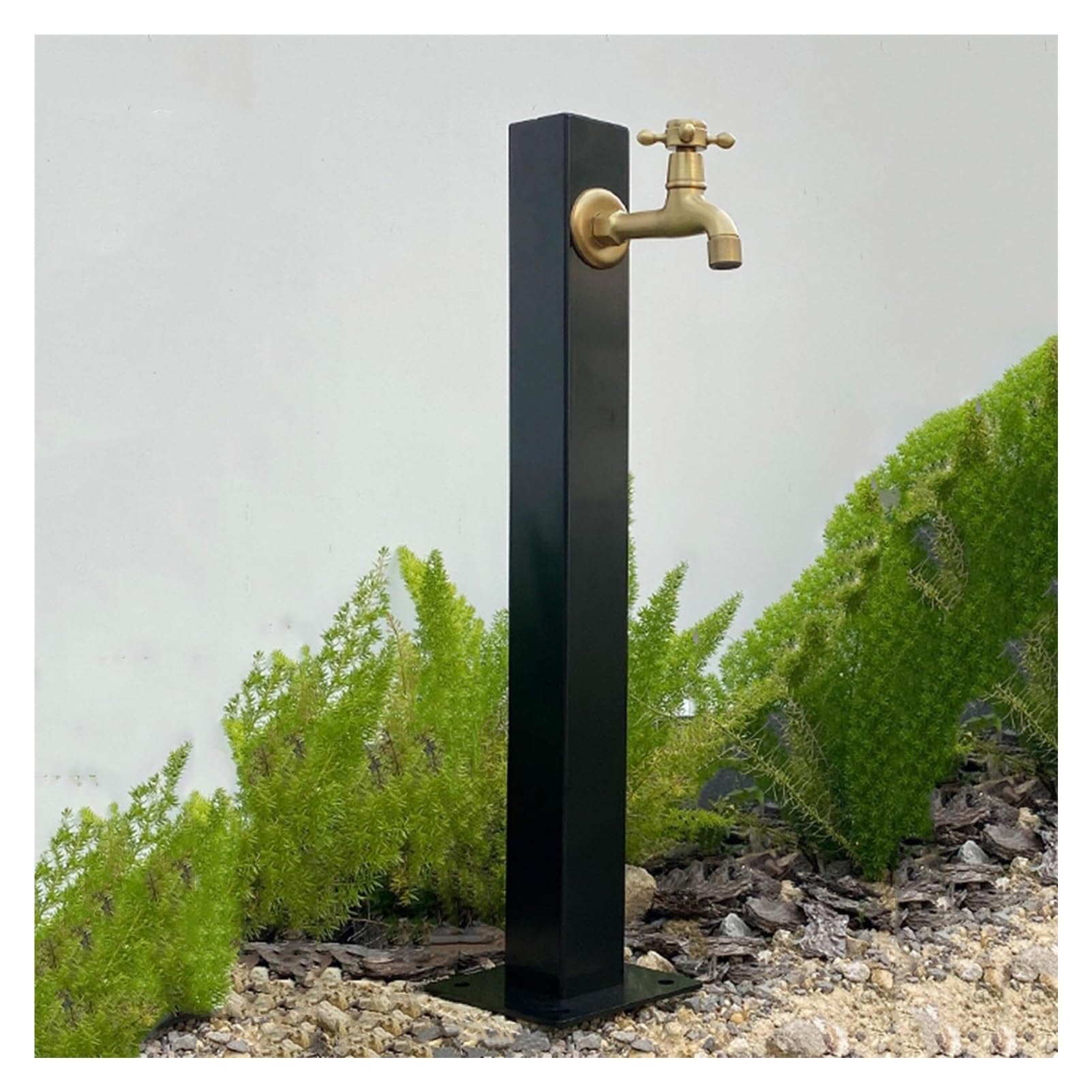 ZYCHSJXA Stainless Steel 304 Garden Water Column - Freestanding Hose Support with Locking Faucet Outdoor Dispenser and Irrigation Fountain for Gardens Patios