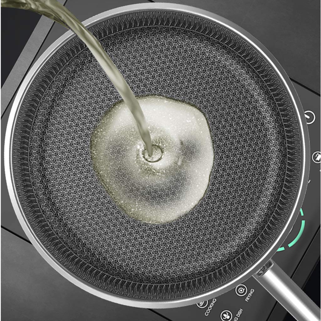 Fry Wok/Sartén/Olla De Cocción Con Tapa / 316 Cacerola Antideslizante Sin Recubrimiento De Acero Inoxidable (26/28/30 Cm), Para Cocina De Inducción, Estufa De Gas (Size : 30cm)