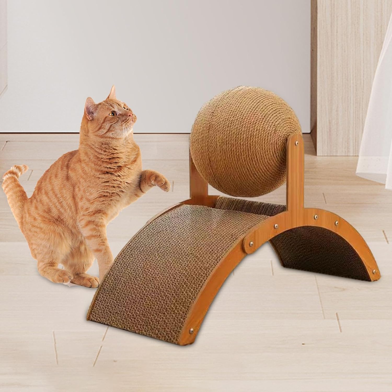 review Indoor Cats Scratch Pad Cat Scratching Board Pet Supplies Furniture Protection Pet Cats Sleeping Bed for Kitten Kitty, M