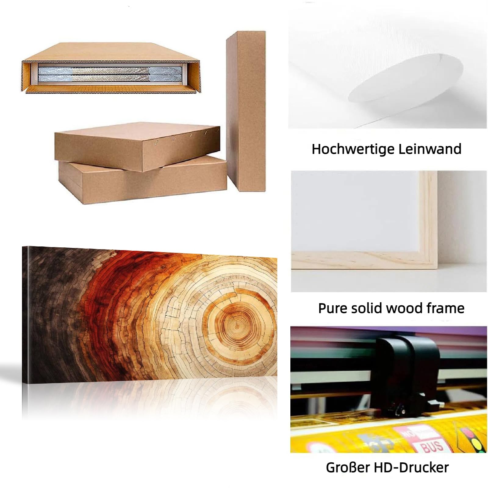 18meng Art Abstrakt Bild auf Leinwand 200x100 cm Groß XXL Wohnzimmer Schlafzimmer Wand Deko Leinwand Bilder Modern Beige Braun Kunstdruck Poster Wanddeko Bilder Ohne Rahmen