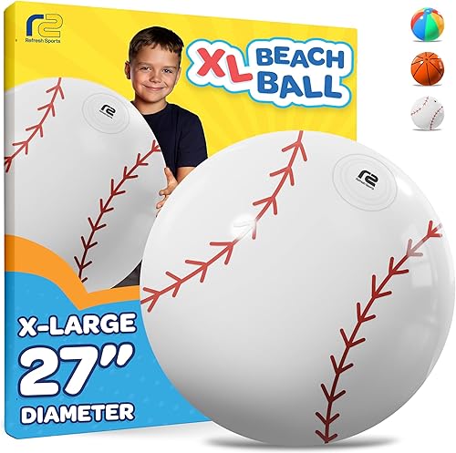 Miniatura 9 de Large Beach Ball - New 8-Panel Design for Enhanced Durability and Ultra Round Shape - Best Big Beach Ball For Kids & Adults - 3X Thickness Material
