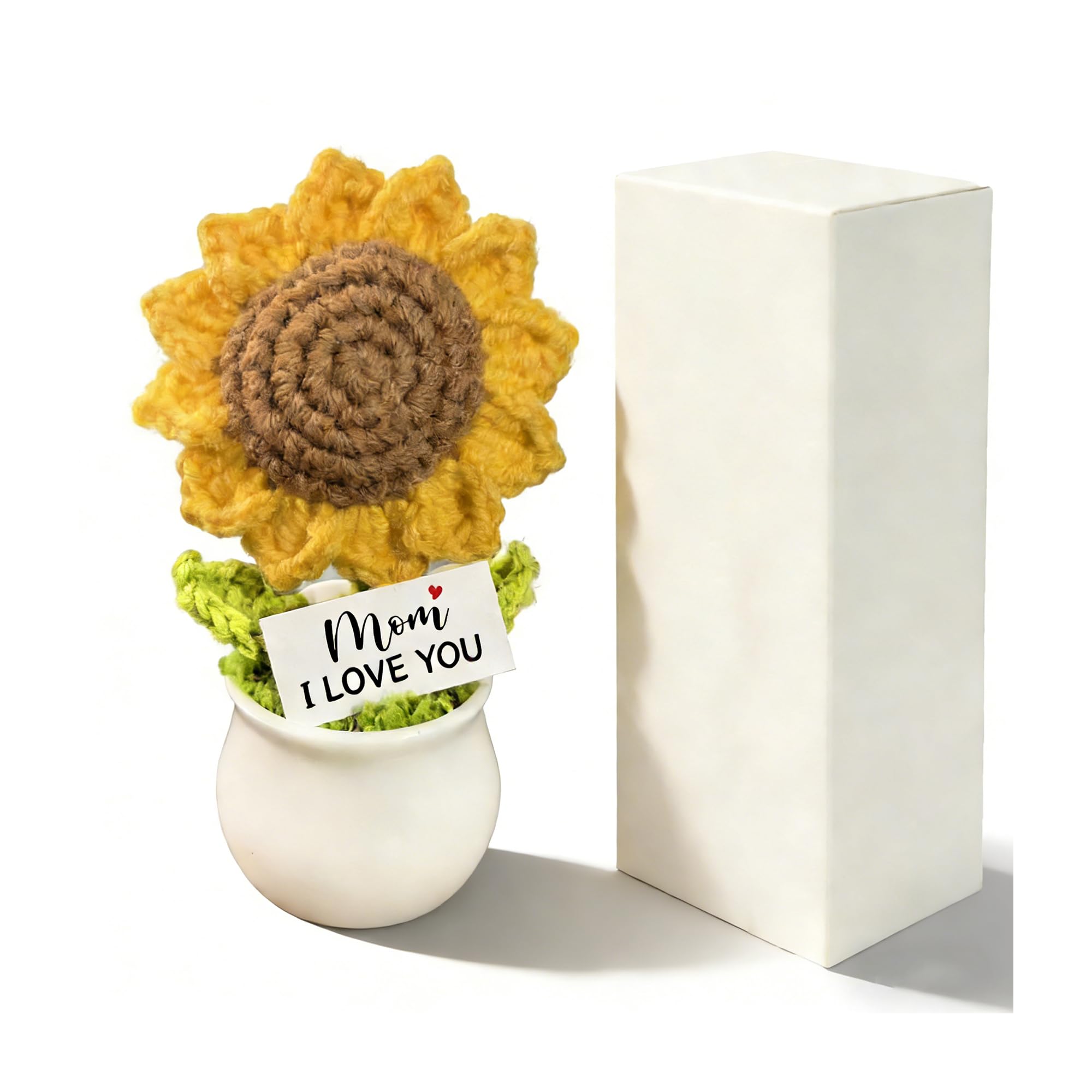 Regali per mamma, festa della mamma, compleanno, mamma, regalo da figlia, figlio, uncinetto, girasole, fiori artificiali