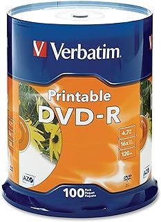 Verbatim DVD-R 4.7GB 16X White Inkjet Printable with Branded Hub