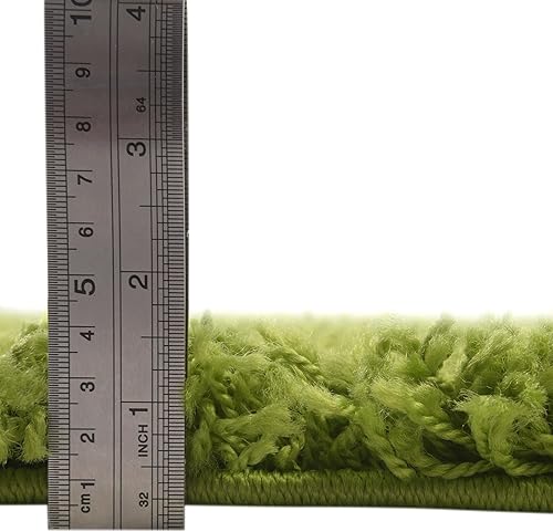 Miniatura 3 de Rugs.com - Alfombra de la colección Über Cozy Solid Shag  Alfombra de pelo verde hierba de 9 x 12 pies perfecta para salas de estar, comedores