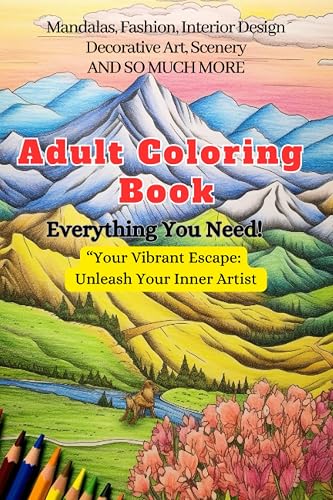 Adult Coloring Book : Animals, Mandalas, Scenery, Fashion and So Much More - Stress Relieving Designs Coloring books for Adults