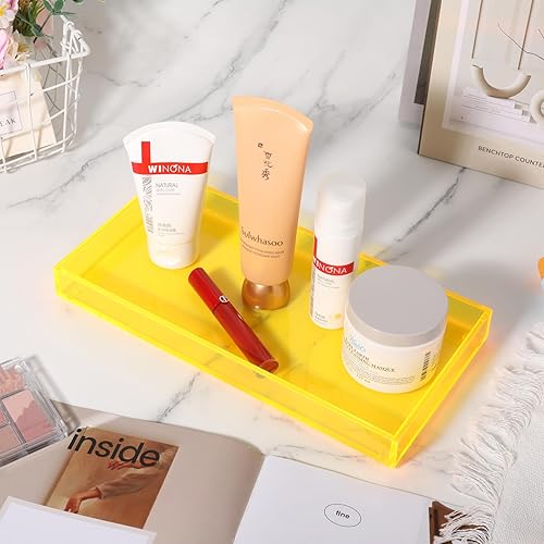 Miniatura 5 de Bandeja de tocador de acrílico, bandeja decorativa para baño, perfume, joyería, bandeja de maquillaje para aparadores, organizador de escritorio