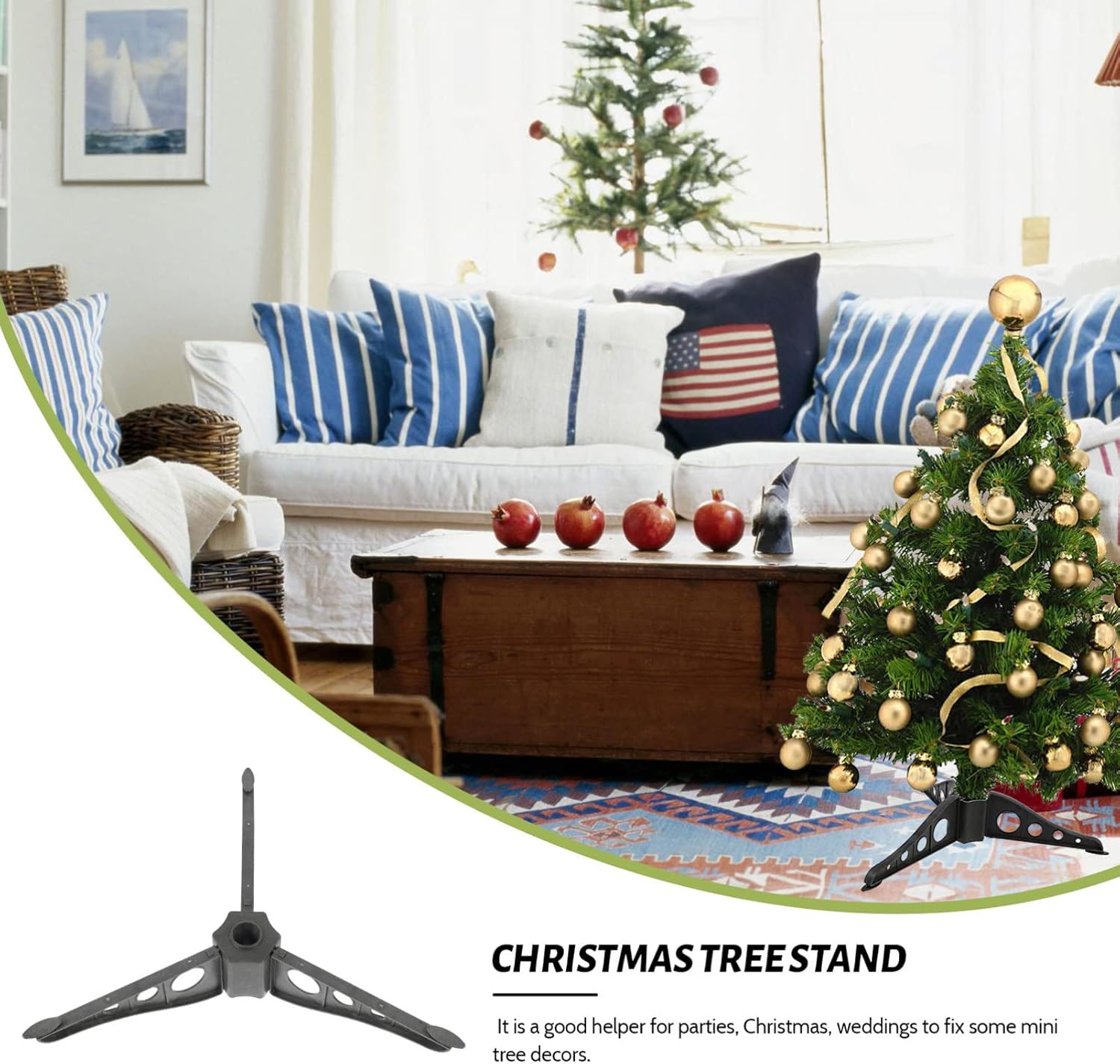 FOMlYES 6Pcs Christmas Tree Stand Artificial Tree Replacement Stand Plastic Base Stand Holder for Artificial Xmas Tree Outdoor Black