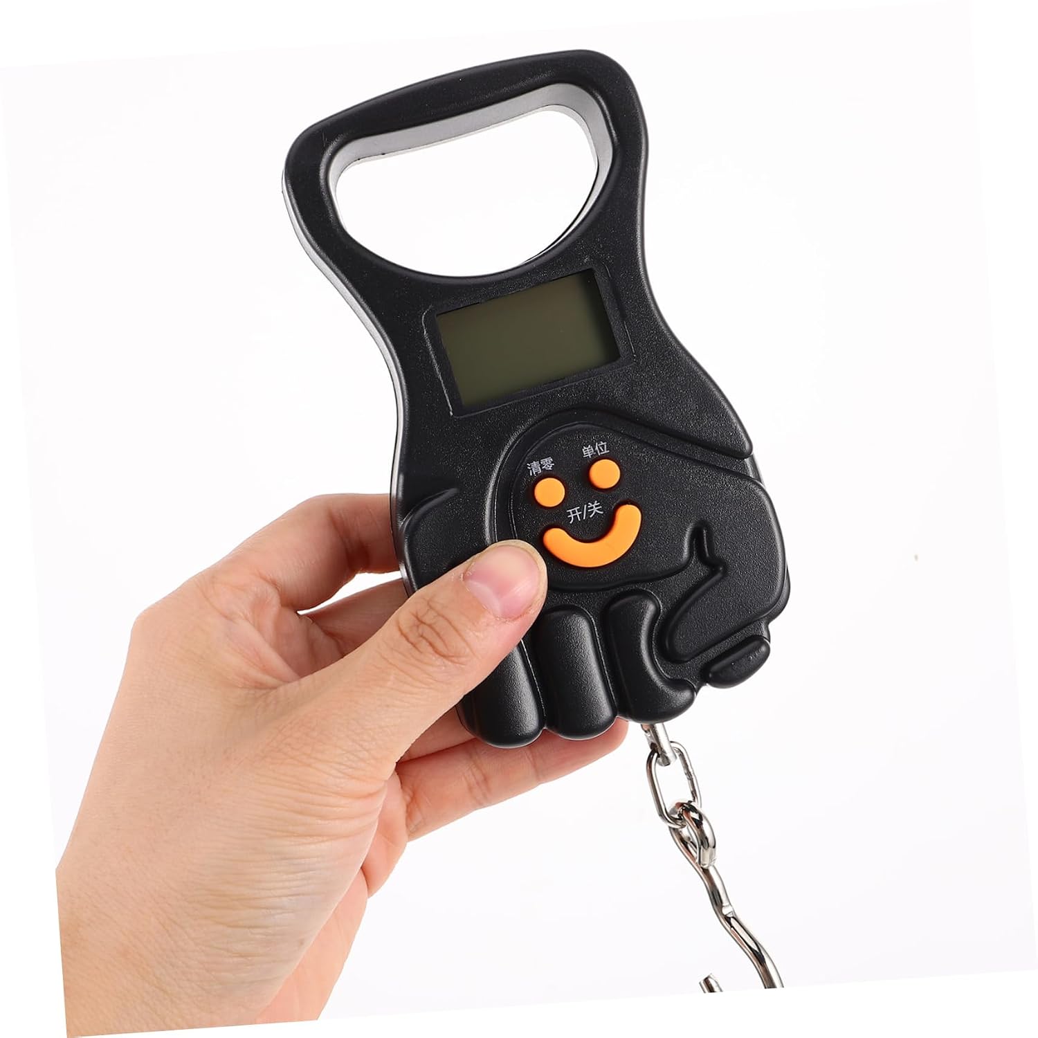 Portable Handheld Luggage Scale 50kg Spring Hook with Black Plastic