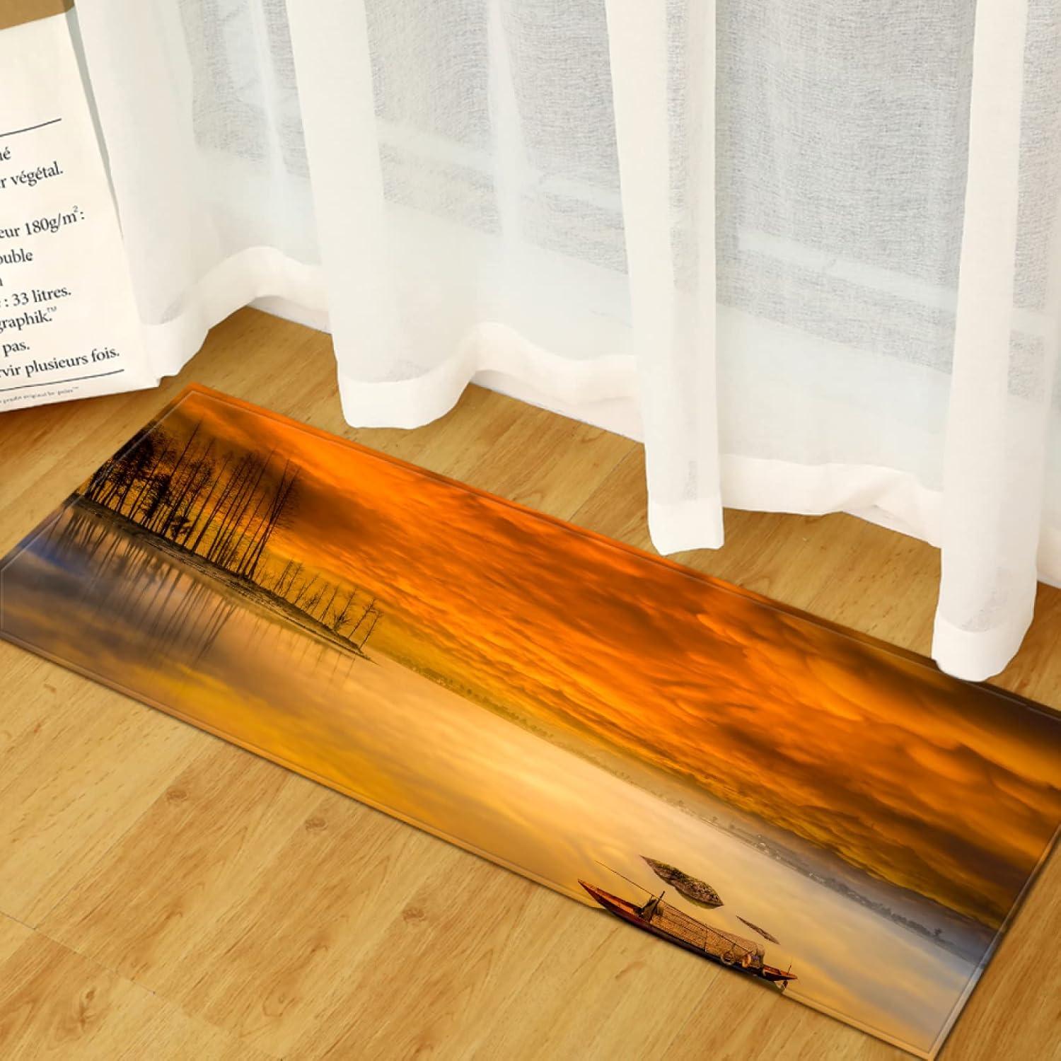 TFLABS Kitchen Rugs Sea & Boat Washable Kitchen Mat Kitchen Rug Bath