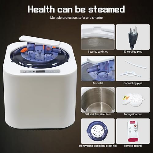 Miniatura 5 de Sauna de vapor portátil para el hogar, tienda de campaña de saunas personales con silla plegable de control remoto y olla de vapor de 2 litros para