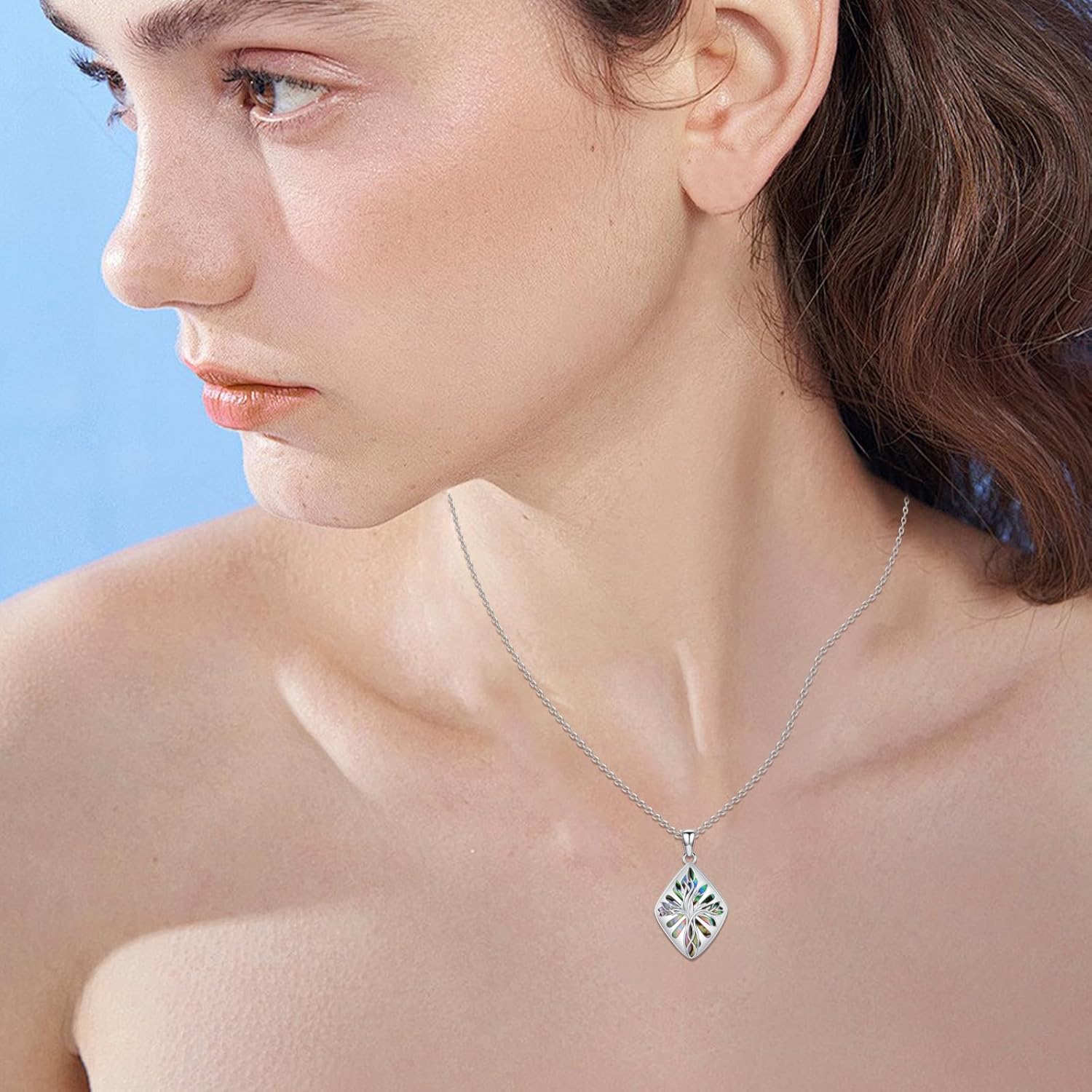 Cross Necklace for Women 925 Sterling Silver Abalone/Opal Shell Cross Pendant Necklace Religious Birthday Christmas Jewelry Gifts for Her - Image 4