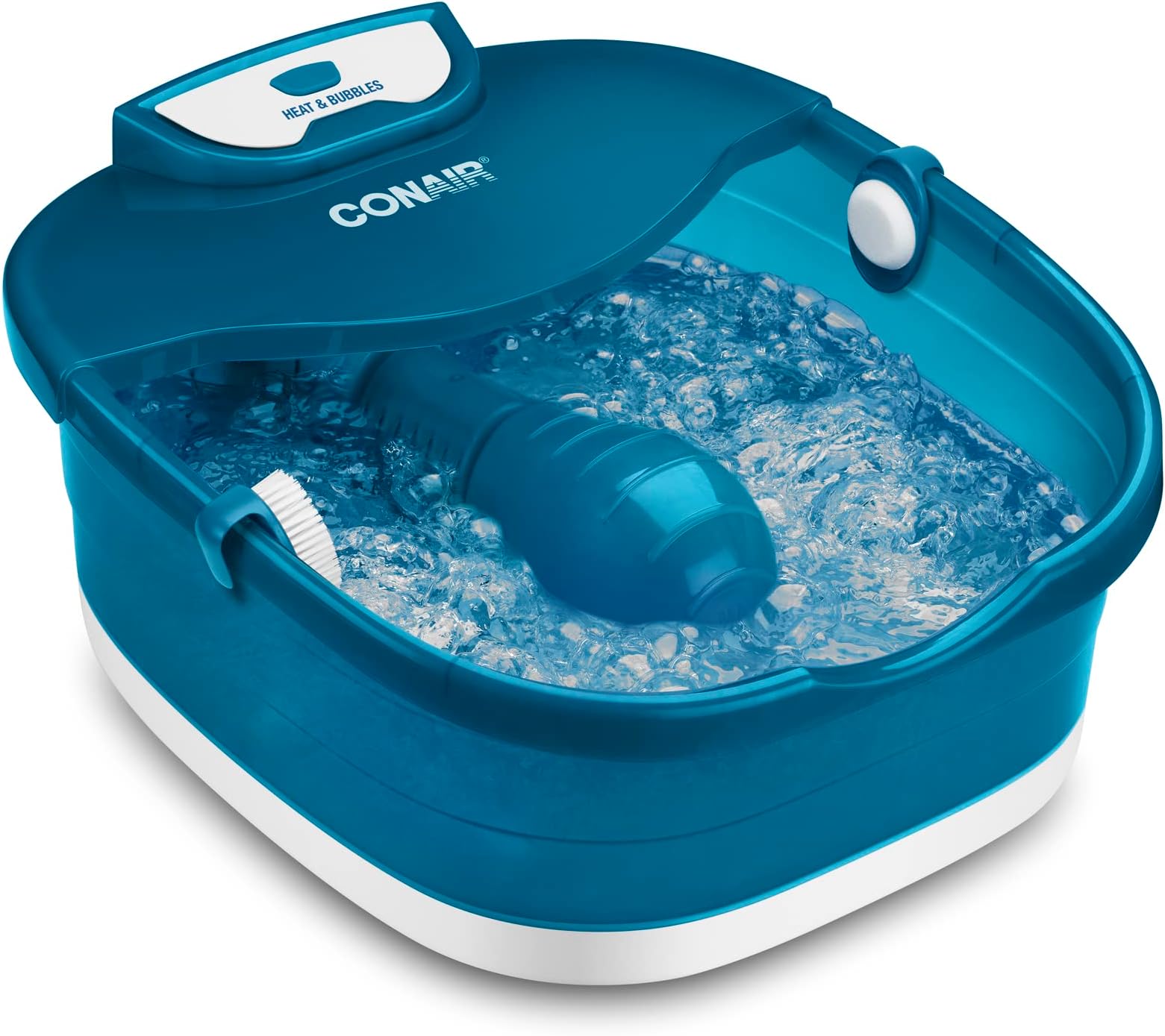 Conair Pedicure Foot Spa Bath with Heat reaching 104 Degrees, Massaging Foot Rollers, Soothing Bubbles, Pumice Stone and Nail Brush Included