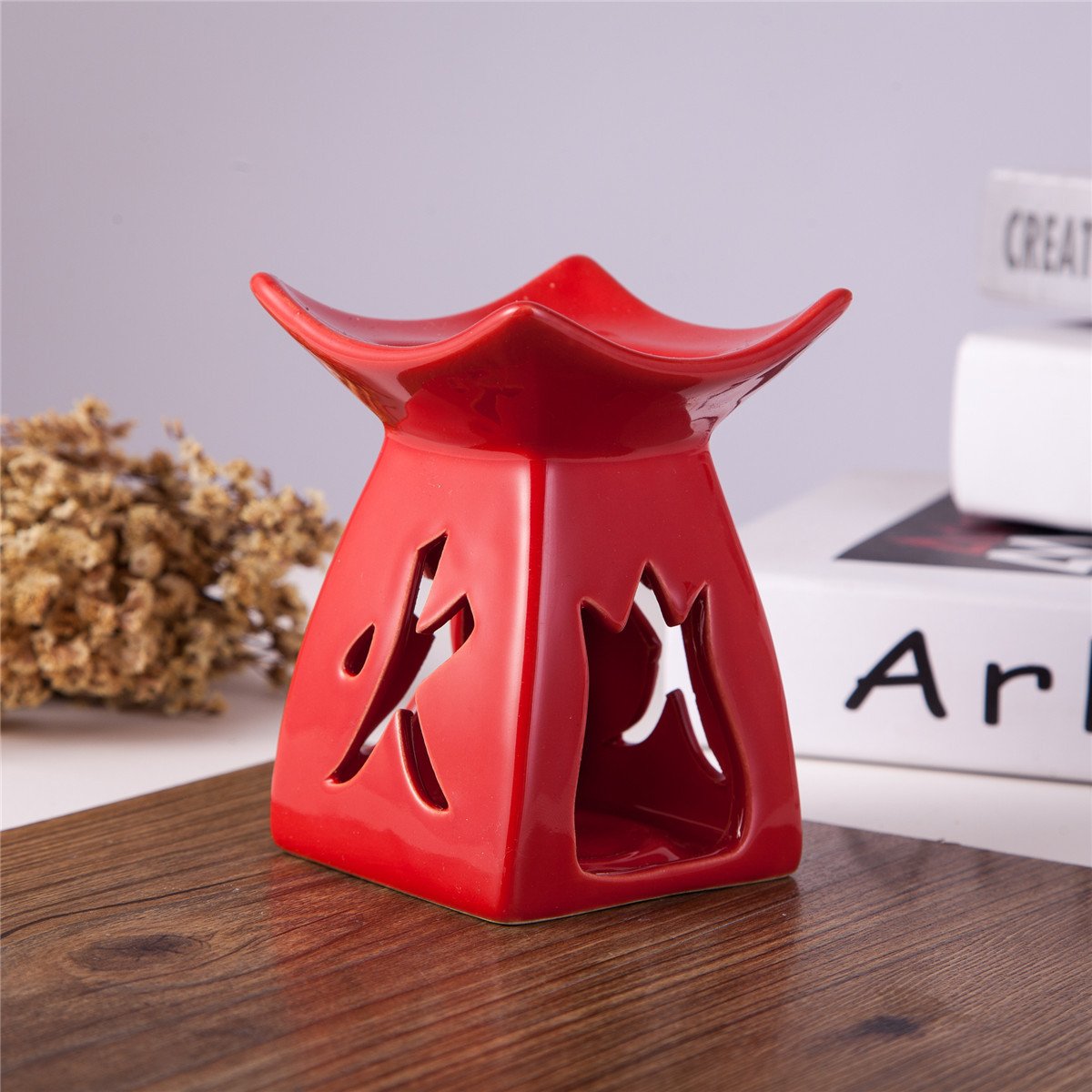 Feng Shui Zen Ceramic Essential Oil Burner Diffuser Tea Light Holder Great For Home Decoration & Aromatherapy OLBA107