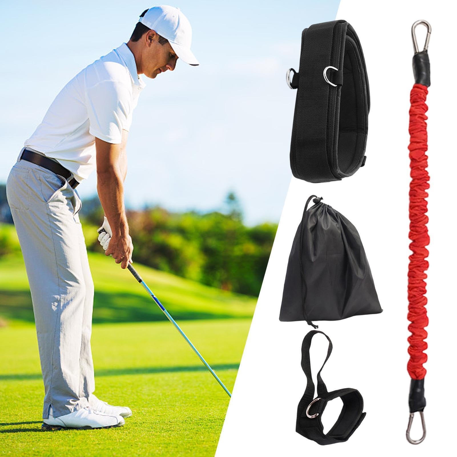 Ausilio per l'allenamento di golf, con cinturino alla caviglia e borsa - Ausilio per l'allenamento di swing da golf - per presa, equilibrio, distanza, , allenamento in giardino, palestra