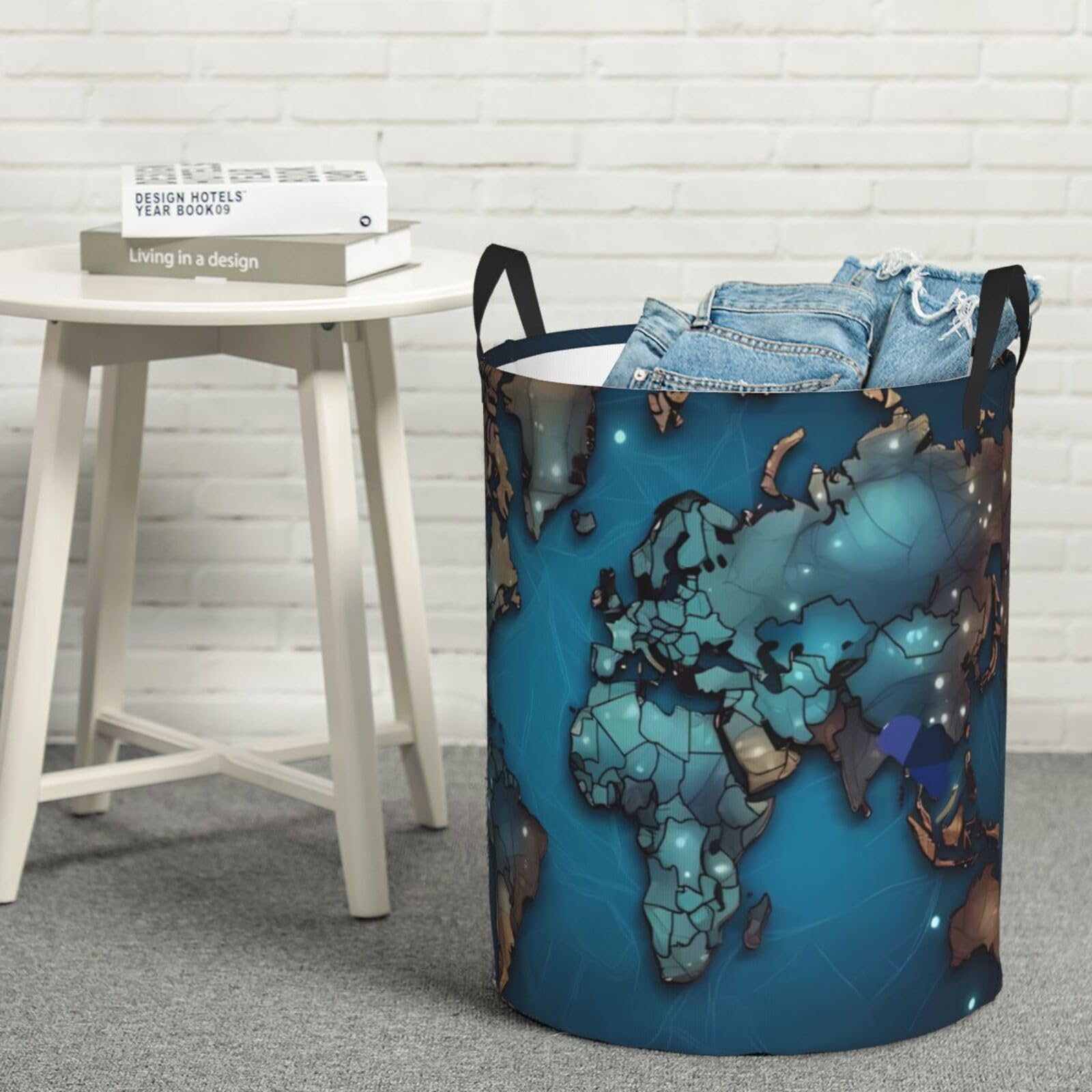 Panier à linge pliable autonome Map, sac de rangement étanche et grand pour jouets