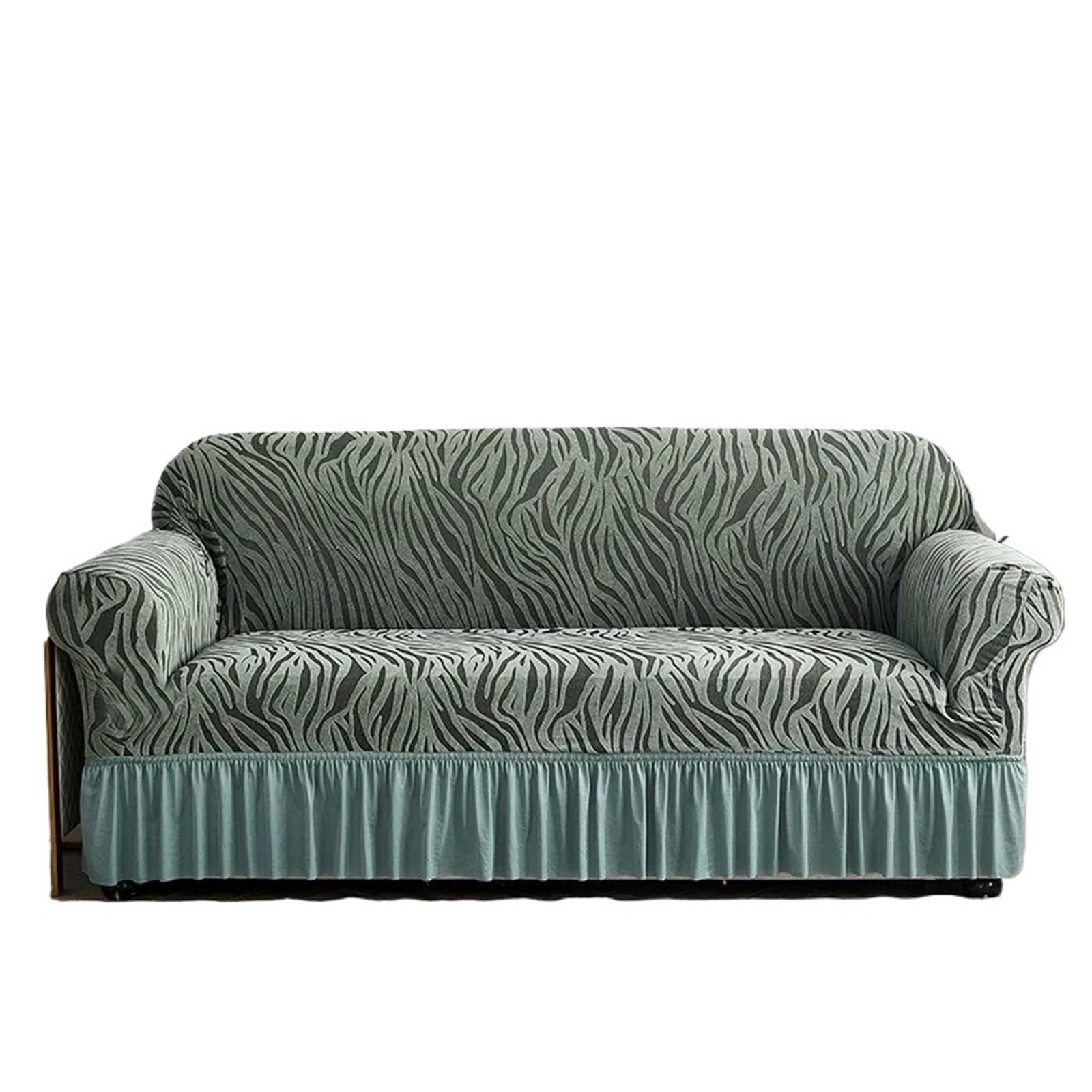 SUBLXPoten Sofa Cover with Skirt 1/2/3/4 Seat Sofa Slipcover with Skirt Easy Fitted for Living Room Couch Cover Washable(Color 2,3-Seater-190-230cm)