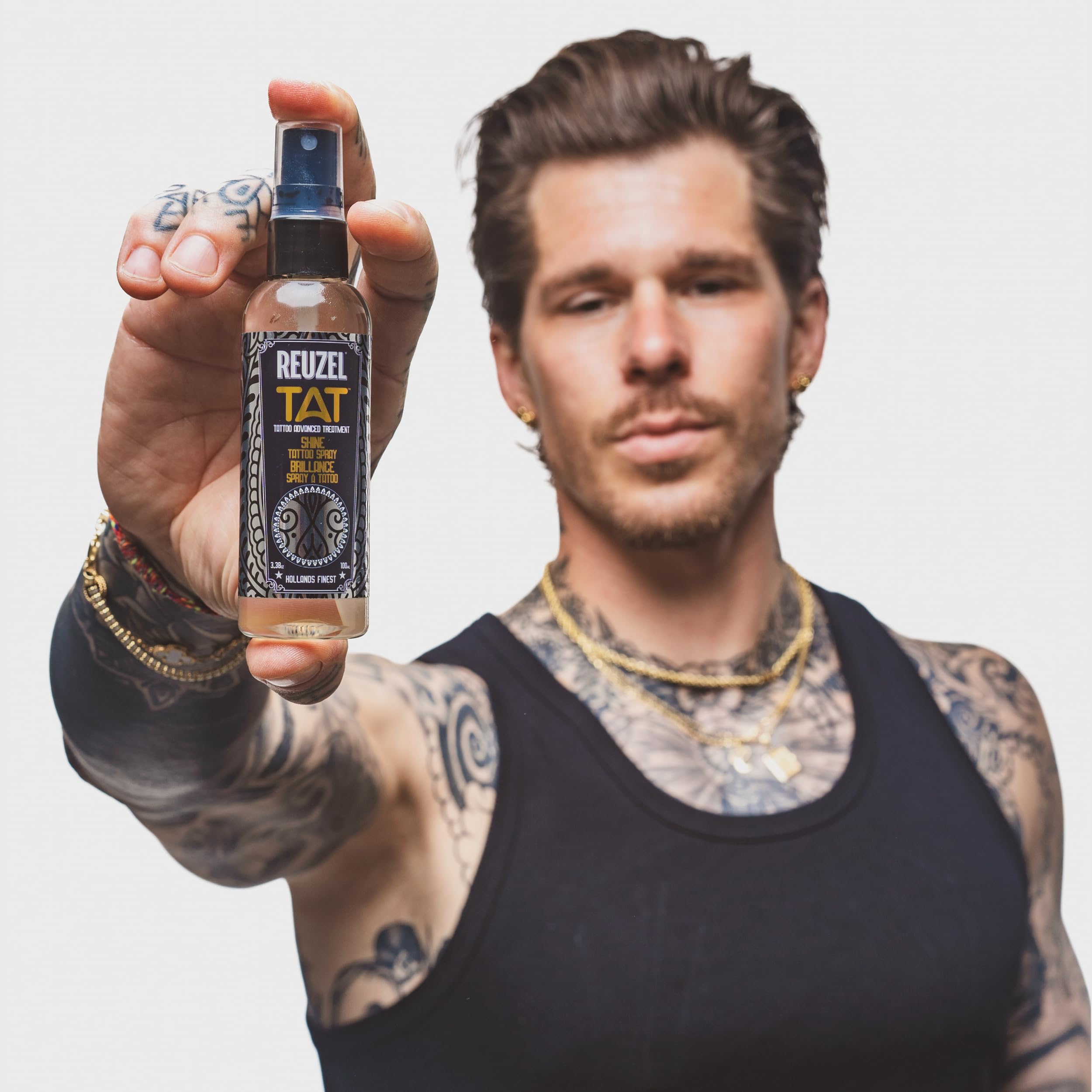 Reuzel Shine Tatto Spray - Premium Tattoo Care Shine Protection for Unisex - 3.38 oz