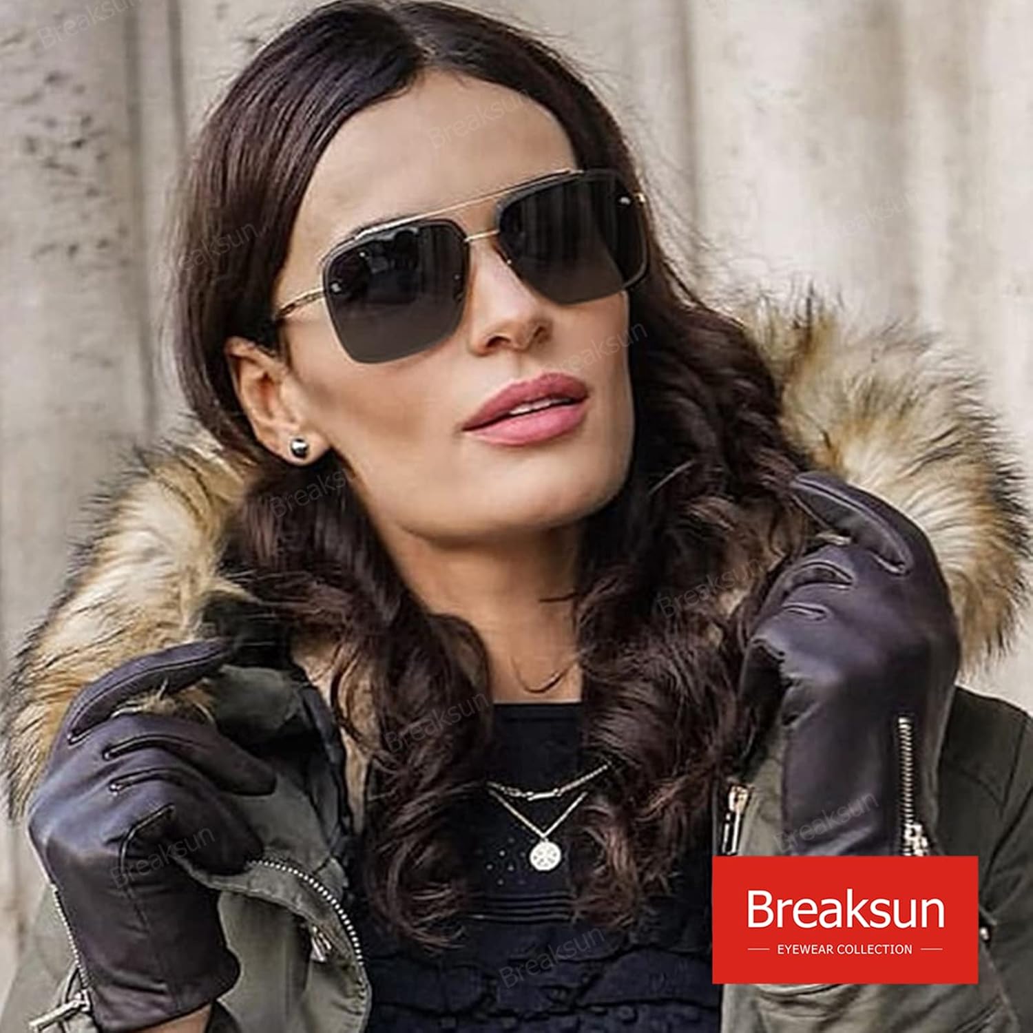 Oversized Square Aviator Sunglasses for Men Women Fashion Metal Frame Aviator Sun Glasses Tinted Lens - Image 3