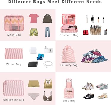 BAGAIL Packing Cubes for Suitcase 8 Set, Lightweight Luggage Packing Organizers Packing Cubes for Travel Accessories