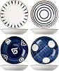Ceramic Deep Dinner Plates Set of 4 Patterned,8 Inch Ceramic Dessert Plates,Salad Plates Set,Dinnerware Set for Pasta Bowls,Ramen Microwave & Dishwasher Safe