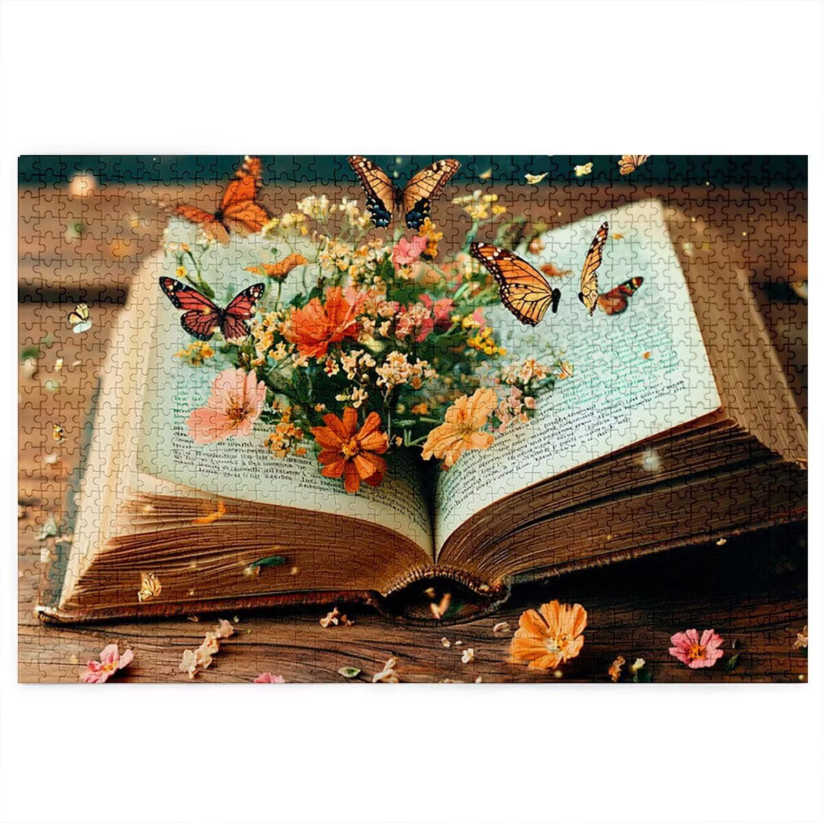 Puzzle 2000 elementów, magiczna książka puzzle dla dorosłych, gra edukacyjna z pudełkiem na prezent dla dorosłych, rodzinne gry edukacyjne, łamacz głowy na Boże Narodzenie dekoracje do domu, prezent